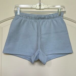 Aritzia TNA Cozy Fleece Light Blue Sweatshorts